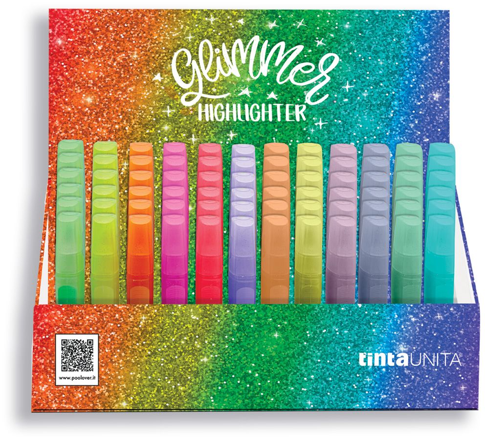 Evidenziatori glitter colori singoli - Tinta Unita
