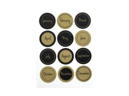 Sticker con 12 bollini tondi con i mesi