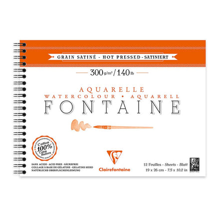Album spiralato per acquarello 12 fogli 300g/mq 19x26 cm Claire Fontaine