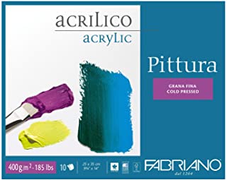 Album 10 fogli Fabriano pittura acrilica grana fina 400g/mq 25x35 cm