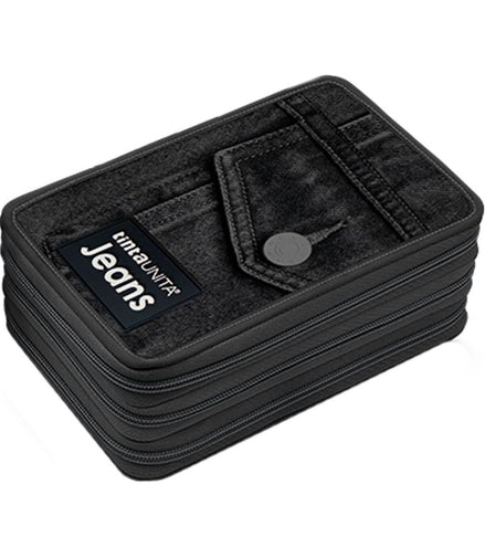 Astuccio tre zip Tinta Unita Jeans