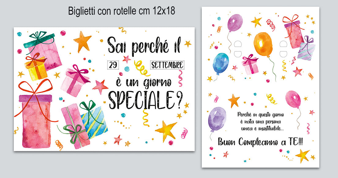 Biglietto auguri compleanno con data di nascita