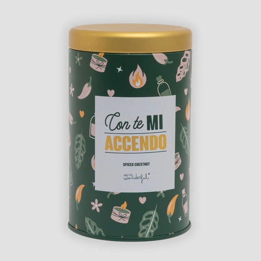 Candela in barattolo di latta "Con te mi accendo" Mr.Wonderful