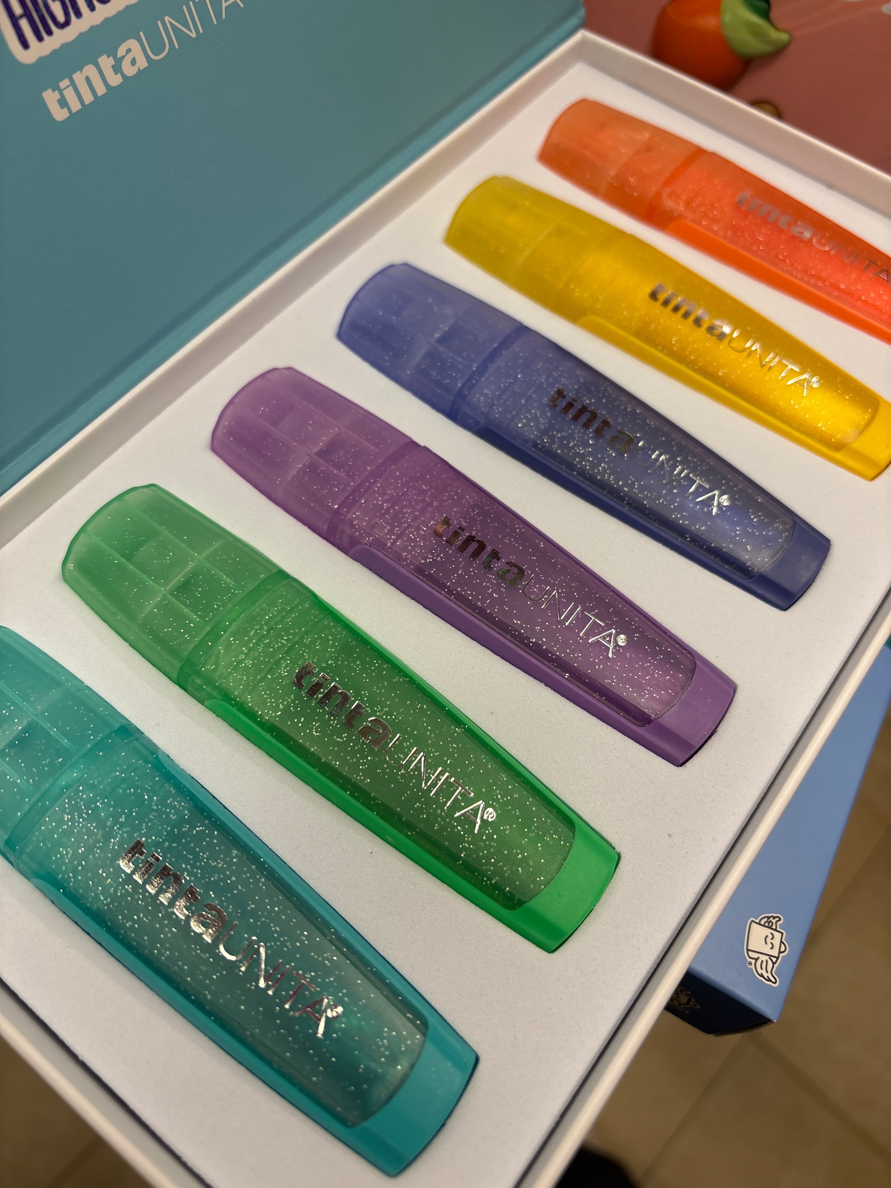 Confezione 6 evidenziatori glitterati pastell - Tinta Unita