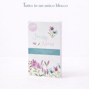 Sticky note book con diversi formati di post-it per appunti e idee
