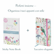 Sticky note book abbinato a taccuino per appunti e idee quotidiane
