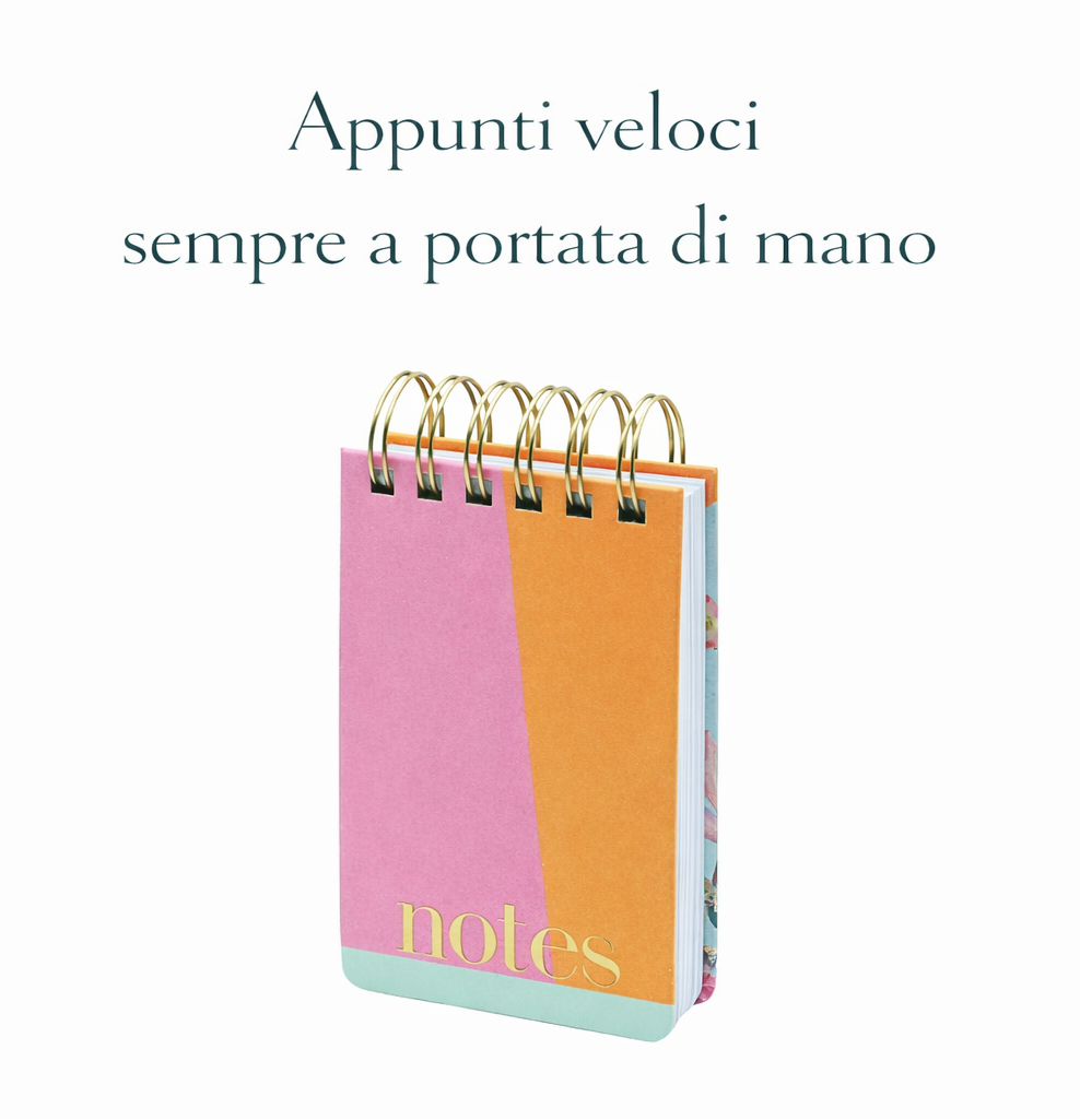 Block notes spiralato compatto per appunti veloci e idee quotidiane
