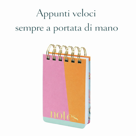 Block notes spiralato compatto per appunti veloci e idee quotidiane
