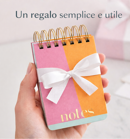 Block notes spiralato compatto come idea regalo utile e originale
