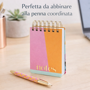 Block notes spiralato con penna a sfera abbinata per scrivere e prendere appunti
