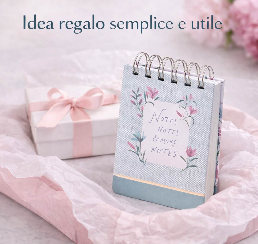 Block notes spiralato compatto con design colorato, ideale come idea regalo per studio, lavoro o appunti quotidiani