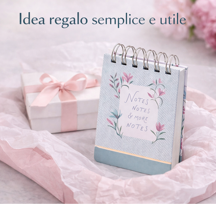 Block notes spiralato compatto con design colorato, ideale come idea regalo per studio, lavoro o appunti quotidiani