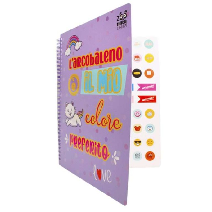 Maxi quaderno a spirale a righe - Tinta Unita Zoo