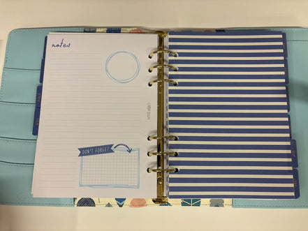 Planner con anelli A5 azzurro