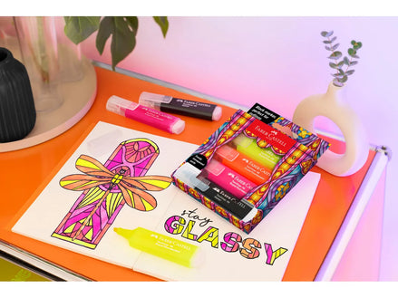 Set da 4 evidenziatori fluo - Faber Castell