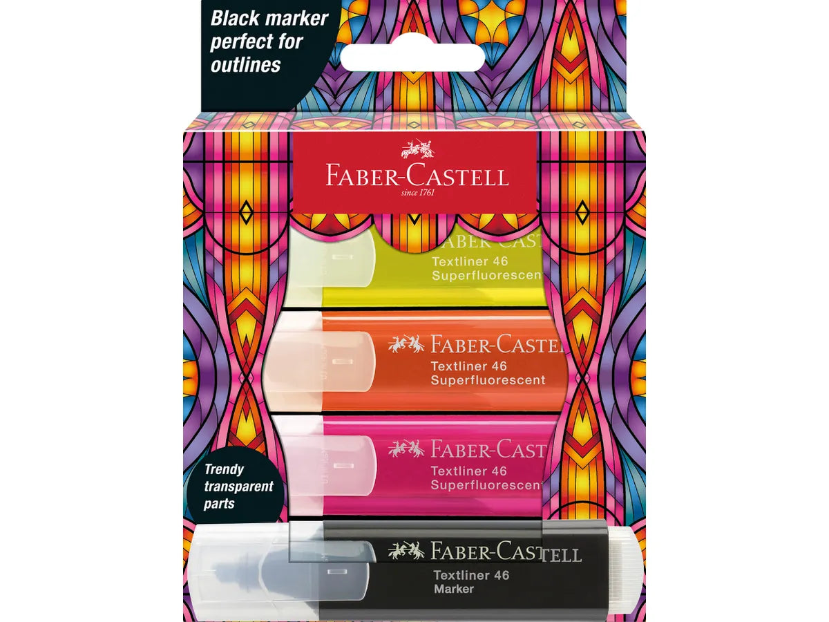 Set da 4 evidenziatori fluo - Faber Castell