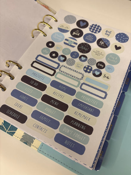 Planner con anelli A5 azzurro