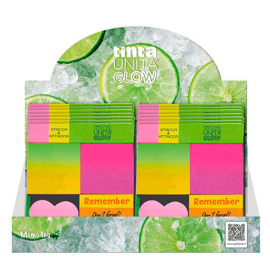 Memo tag stacca e attacca - Tinta Unita Glow
