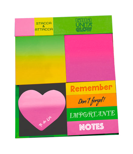 Memo tag stacca e attacca - Tinta Unita Glow