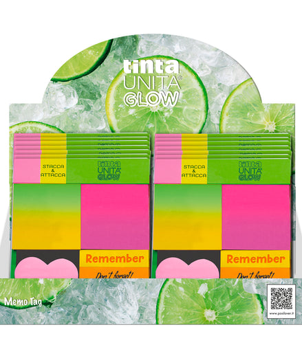 Memo tag stacca e attacca - Tinta Unita Glow