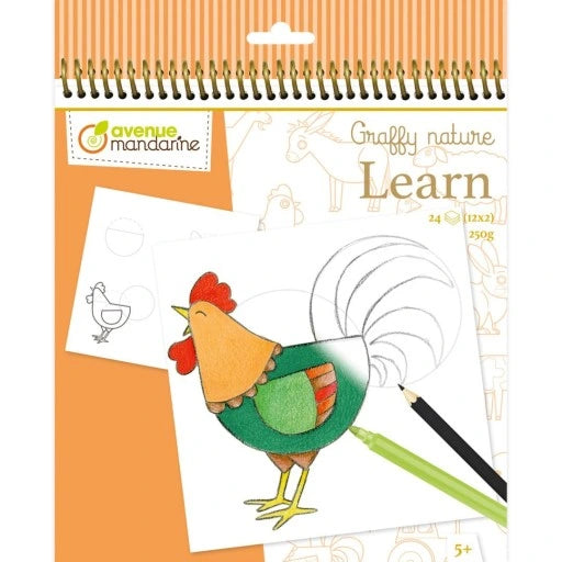 Graffy Learn Fattoria Avenue Mandarine - Impara a disegnare gli animali della fattoria
