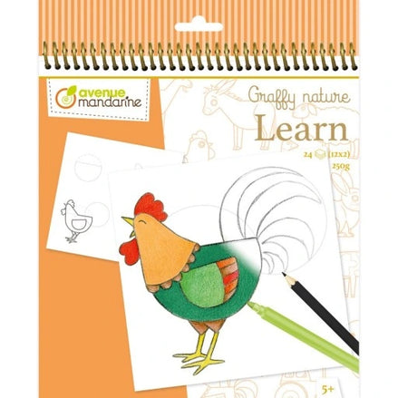 Graffy Learn Fattoria Avenue Mandarine - Impara a disegnare gli animali della fattoria