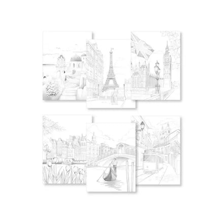 Album da colorare A4 Odelia Cities - Colora, rilassati e crea opere uniche