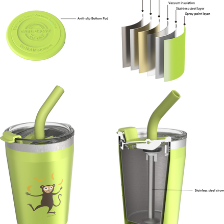 Bicchiere termico con cannuccia per bambini Carl Oscar