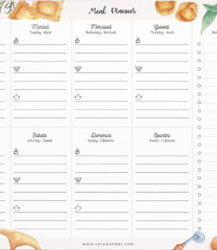 Planner pasti A4 Very Wonder