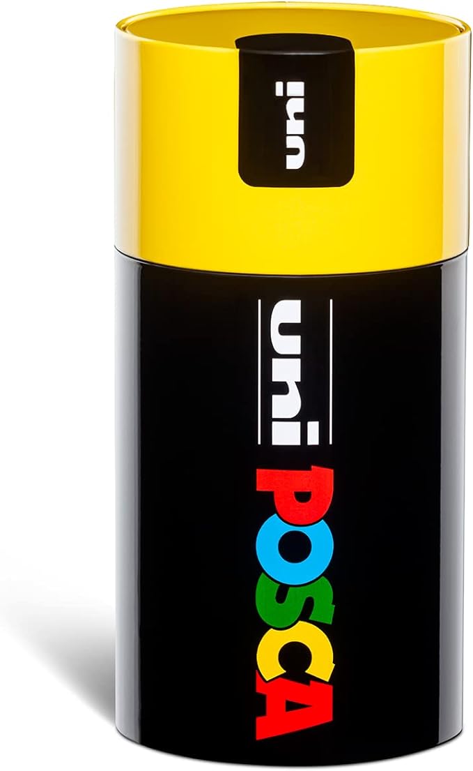 Gift Box UniPosca in Metallo con 18 Pennarelli – Tappo Giallo
