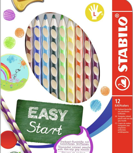 Matite colorate Stabilo Easy start per mancini 12 pz
