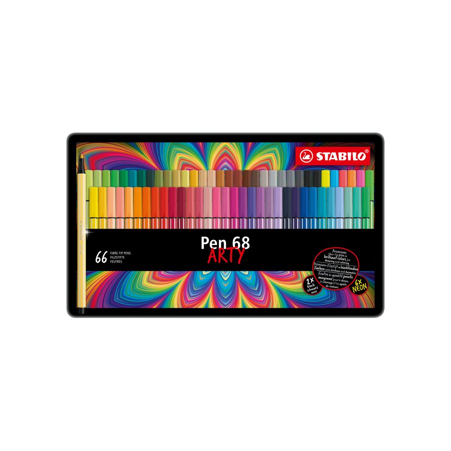 Stabilo Pen68 - Confezione metallo Arty da 66 pennarelli