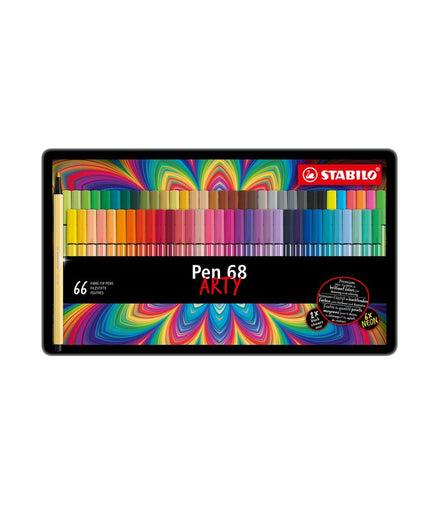 Stabilo Pen68 - Confezione metallo Arty da 66 pennarelli