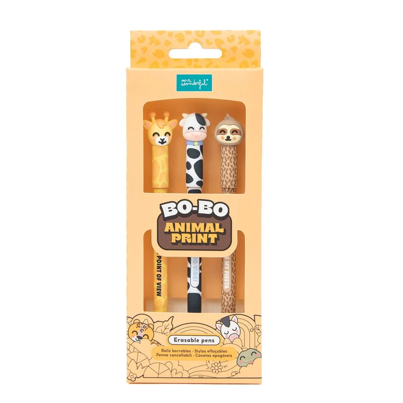 Set 3 penne cancellabili Animal Print - Mr Wonderful