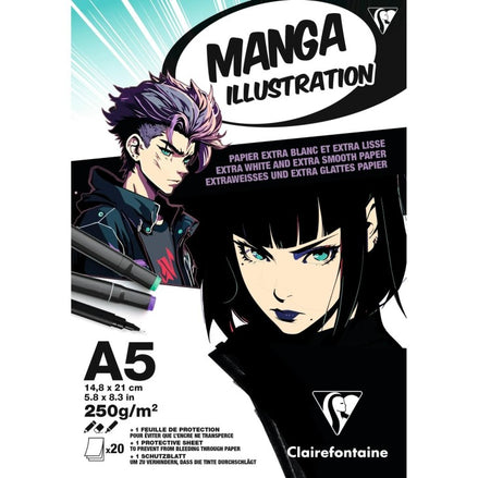 Blocco Manga A5 carta Bristol 250g - Disegni manga precisi e professionali
