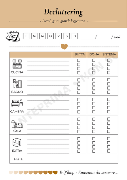 Pack Organizzazione – Starter kit stampabile