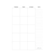 Calendario non datato per planner A5