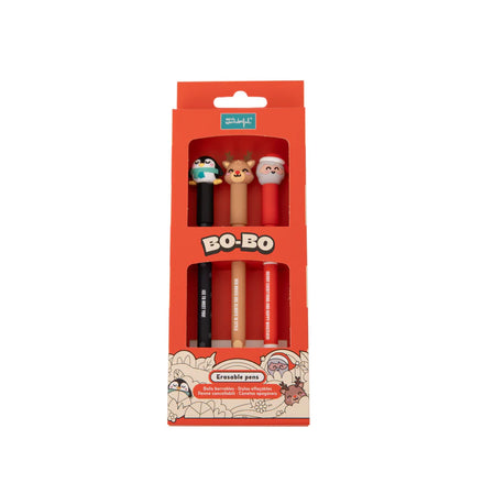 Set 3 penne cancellabili Babbo Renna Pinguino - Mr Wonderful