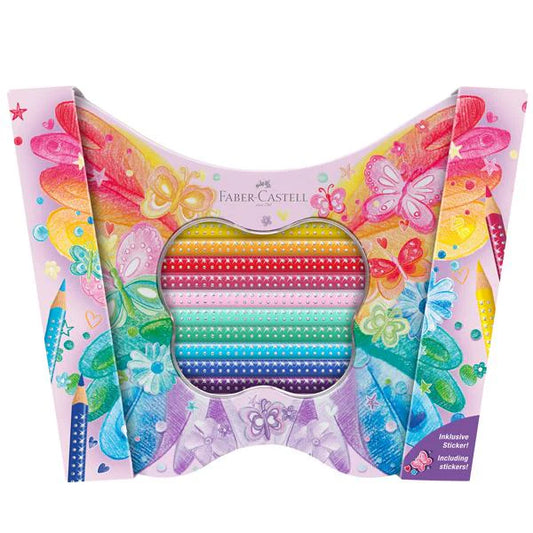 Confezione regalo a forma di Farfalla 20 matite colorate Sparkle Faber-Castell
