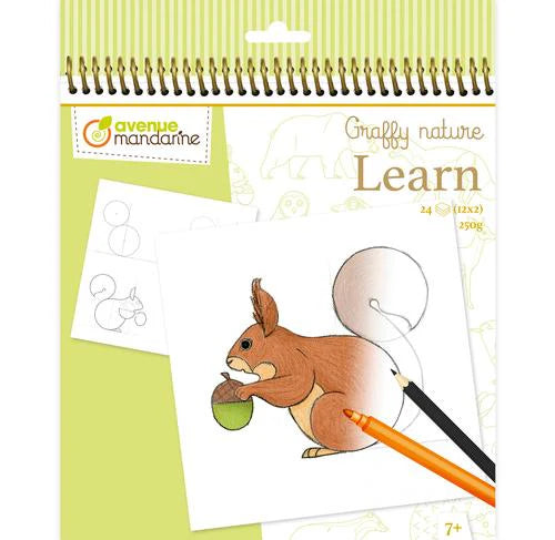 Graffy Learn Natura Avenue Mandarine - Impara a disegnare la natura divertendoti