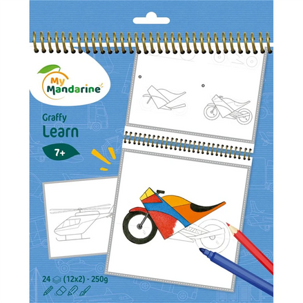 Graffy Learn Mezzi di Trasporto Avenue Mandarine - Impara a disegnare divertendoti