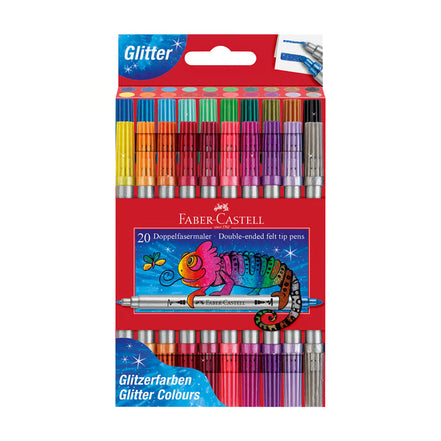 Set 20 Pennarelli Glitter Doppia Punta Faber Castell – Creatività che Brilla