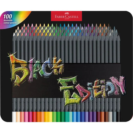 Confezione in metallo da 100 matite colorate Black Edition Faber-Castell