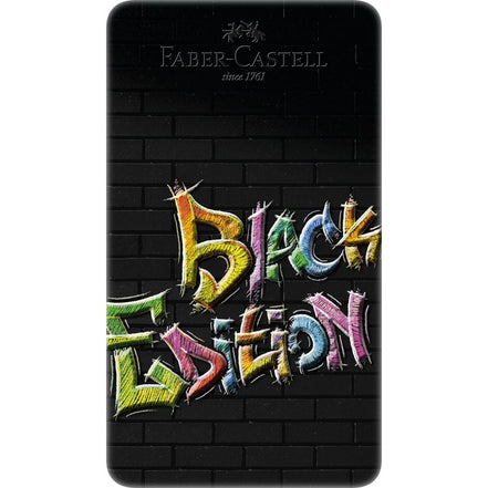 Confezione in metallo con 12 matite colorate Black Edition Faber-Castell