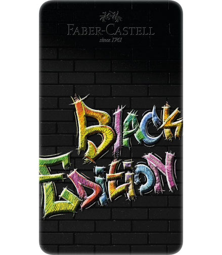 Confezione in metallo con 12 matite colorate Black Edition Faber-Castell