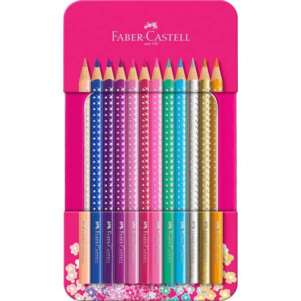 Matite colorate Sparkle confezione di metallo da 12 colori Faber-Castell