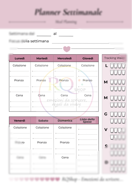 Planner Settimanale - Meal Planning