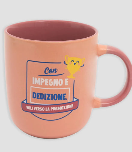 Tazza "Con impegno e dedizione voli verso la promozione" Mr.Wonderful