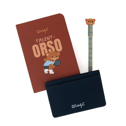 Set Regalo “Talent-Orso” Mr. Wonderful -  Organizza appunti e carte con stile