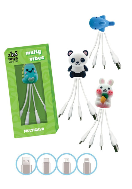 Cavo di ricarica multiplo - Tinta Unita Zoo